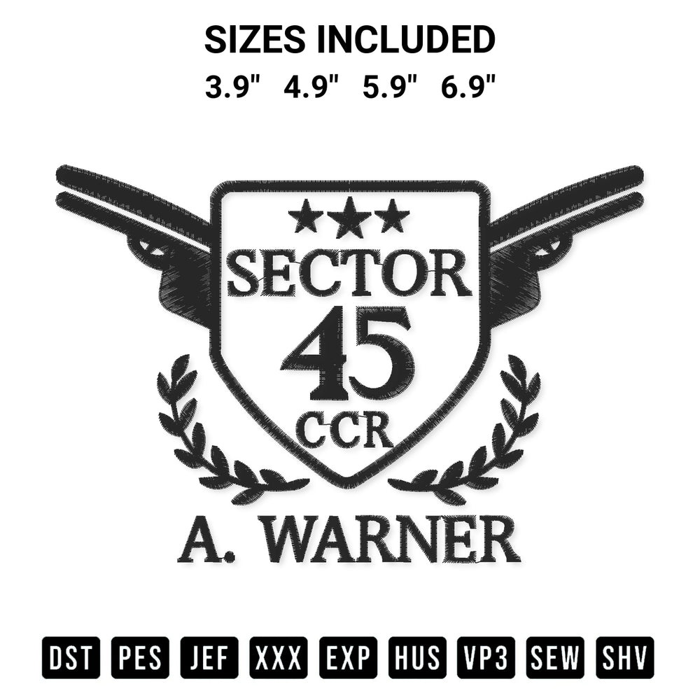 Get the Aaron Warner Shatter Me 45 Sector Ccr Embroidery Design embroidery design for your custom crafts! Premium digitized files available for instant download at Designspacks.com. Available sizes: 3.9", 4.9", 5.9", 6.9".