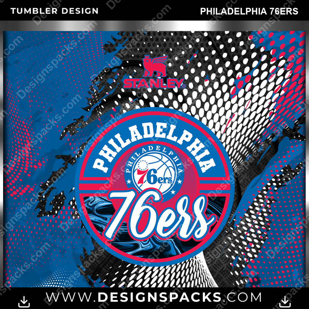 Basketball Stanley Philadelphia 76ers Tumbler Digital Wrap Design