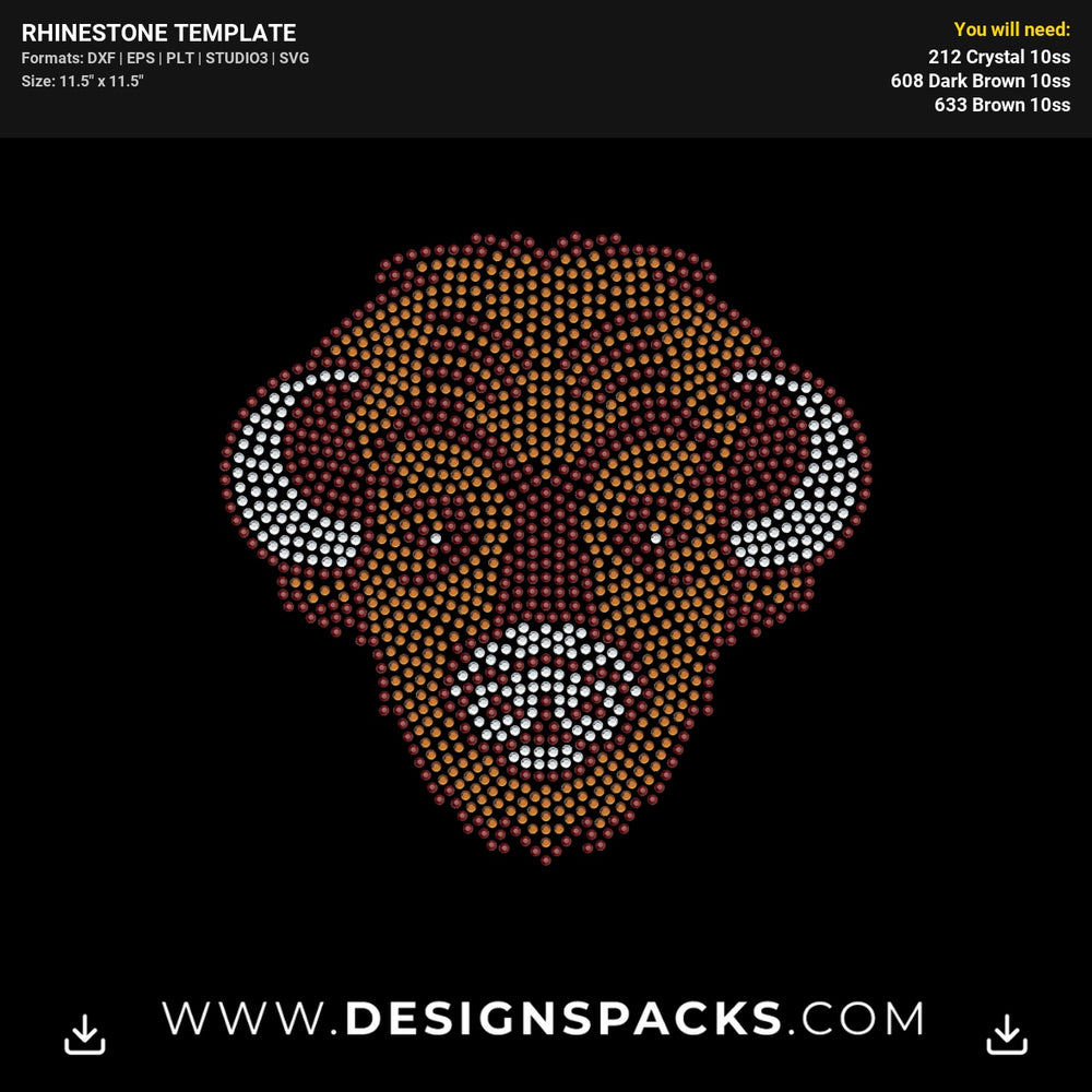Buffalo Head Rhinestone Digital Template