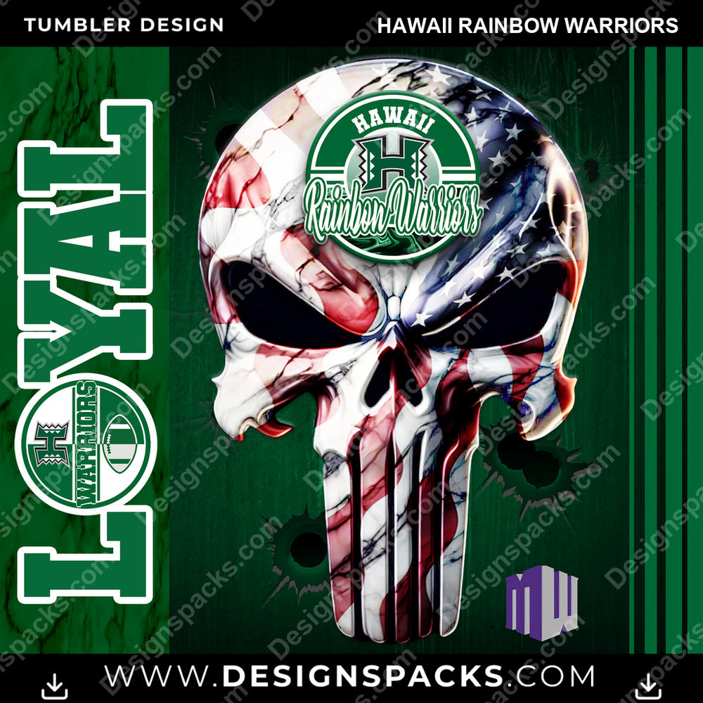 College Sport Loyal Hawaii Rainbow Warriors NCAA College Sport Tumbler Digital Wrap Design Download