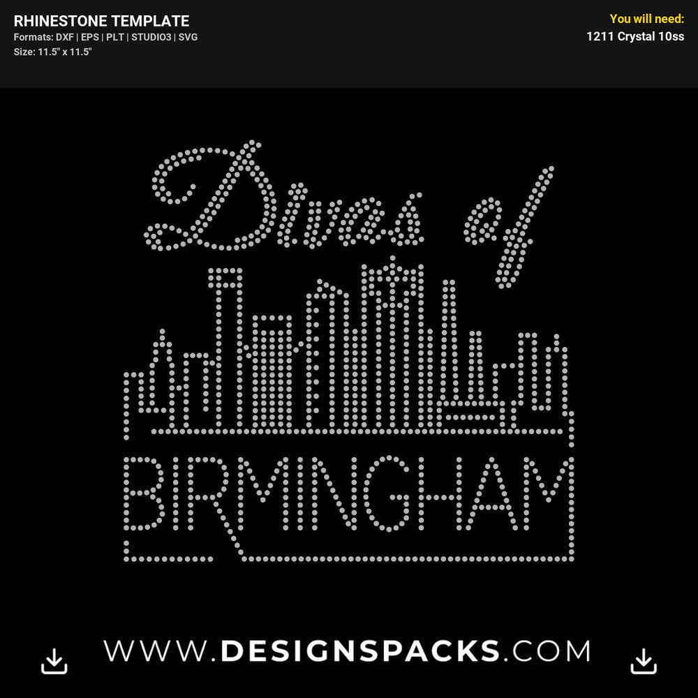Divas Of Birmingham Rhinestone Digital Template