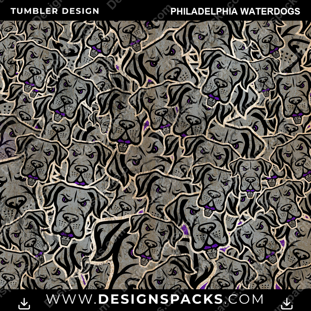 Lacrosse Logo BG Philadelphia Waterdogs PLL Lacrosse Tumbler Digital Wrap Design Download
