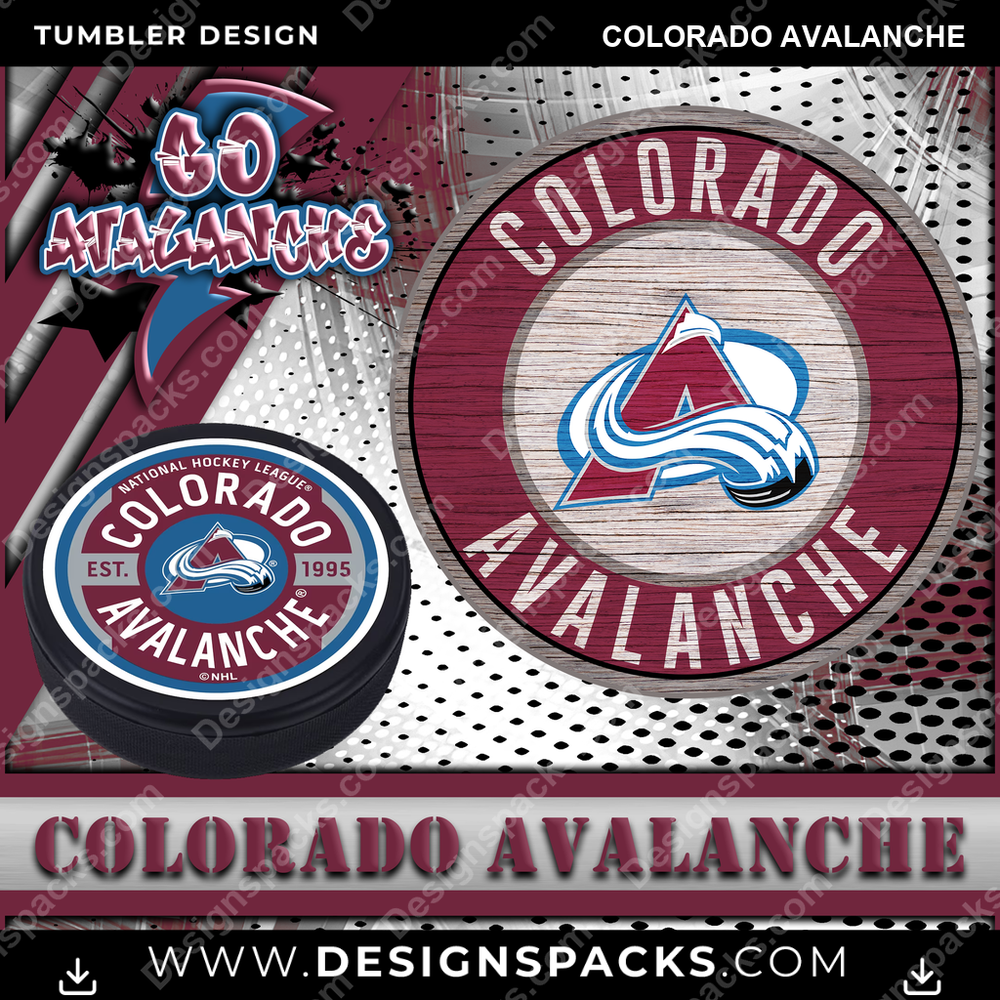 Hockey Go Team Colorado Avalanche Tumbler Digital Wrap Design