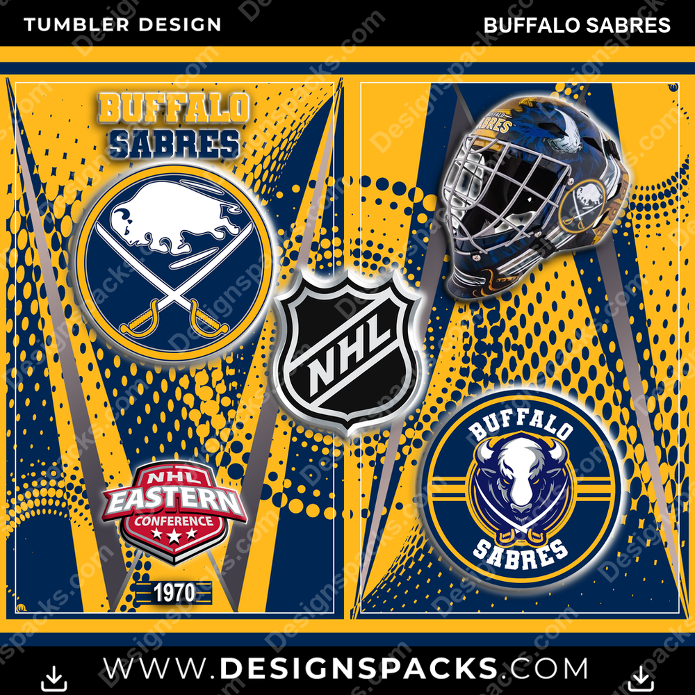 Ice Hockey Team Logo Buffalo Sabres Tumbler Digital Wrap Design