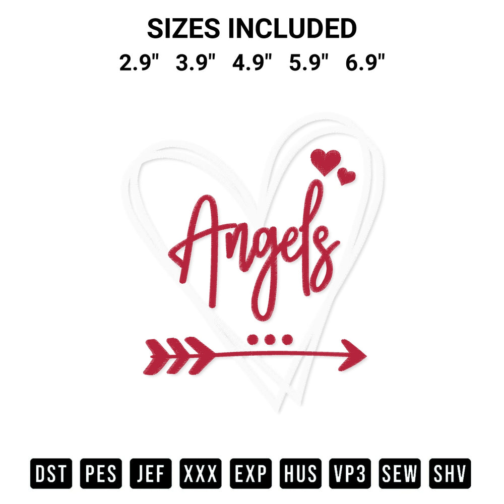 Get the Los Angeles Angels Heart Embroidery Design embroidery design for your custom crafts! Premium digitized files available for instant download at Designspacks.com. Available sizes: 2.9", 3.9", 4.9", 5.9", 6.9".