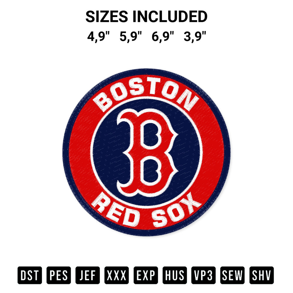 Get the Mlb Boston Red Sox Logo Embroidery Design embroidery design for your custom crafts! Premium digitized files available for instant download at Designspacks.com. Available sizes: 4,9", 5,9", 6,9", 3,9".