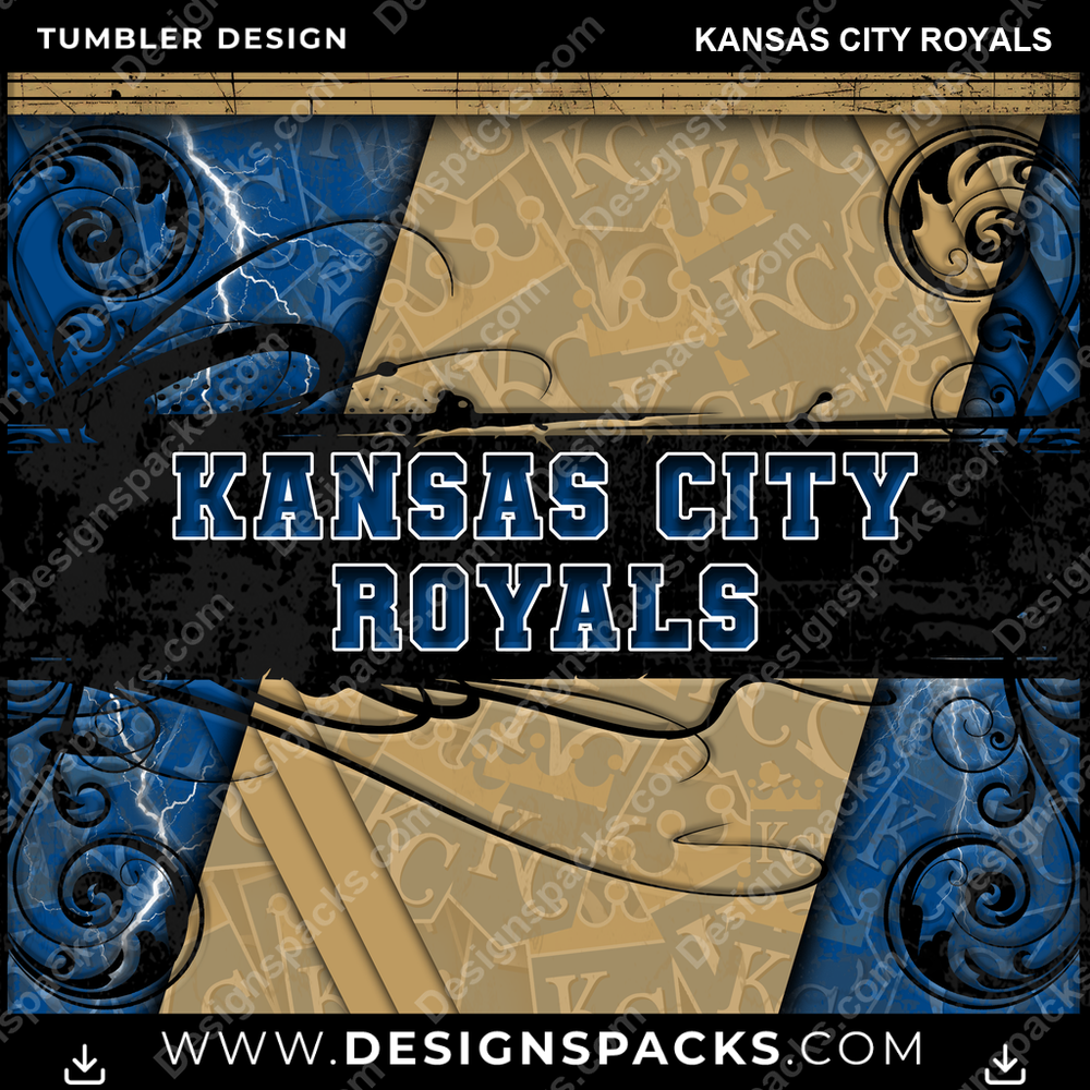 Baseball Elegant Kansas City Royals Tumbler Digital Wrap Design
