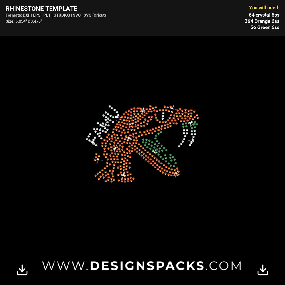 Famu Face Mask Rhinestone Digital Template