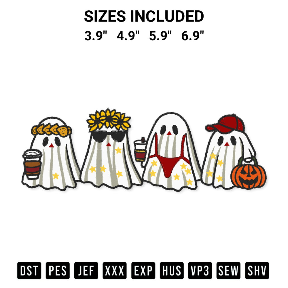 Stitch like a pro with the Summer Ghost Halloween Embroidery Design embroidery pattern from Designspacks.com. High-quality digital machine embroidery file. Available sizes: 3.9", 4.9", 5.9", 6.9".