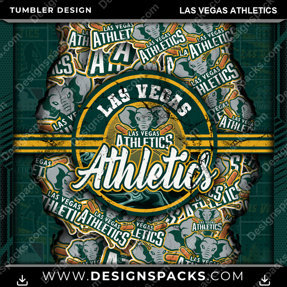 Baseball Ripped Las Vegas Athletics Tumbler Digital Wrap Design
