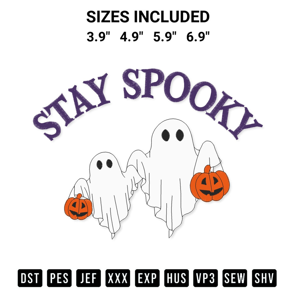Transform your fabrics with the Stay Spooky Embroidery Design embroidery design. Instant access to premium digitized patterns at Designspacks.com. Available sizes: 3.9", 4.9", 5.9", 6.9".