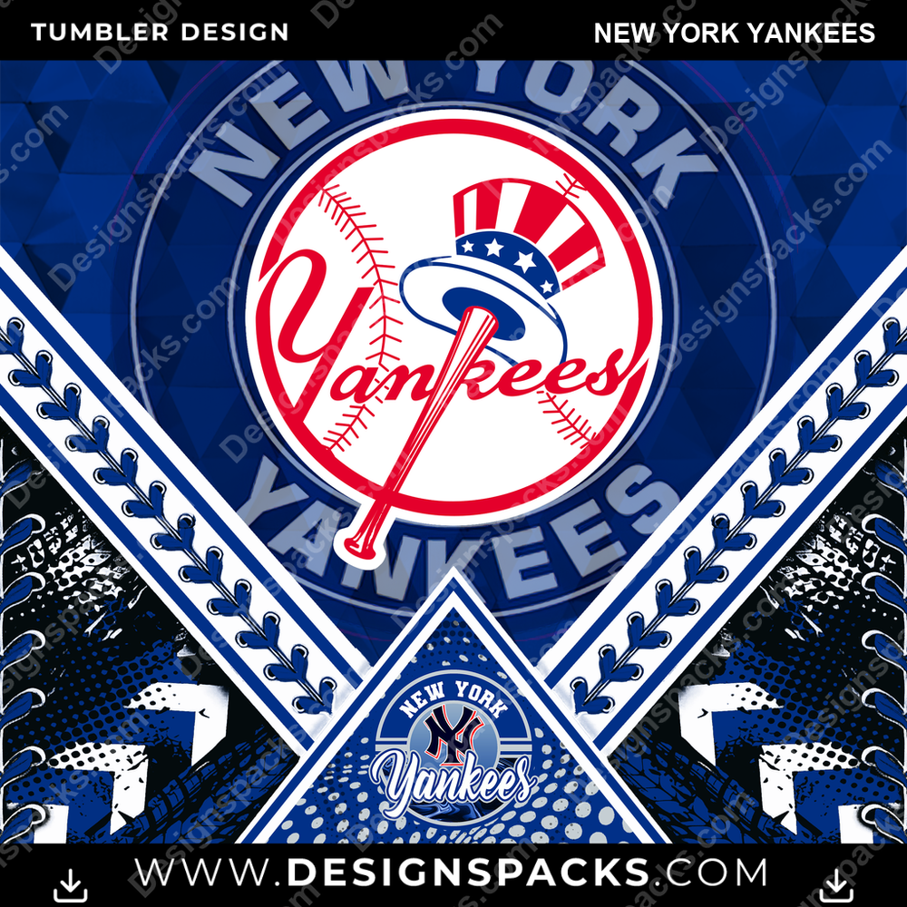 Baseball Diamond New York Yankees Tumbler Digital Wrap Design