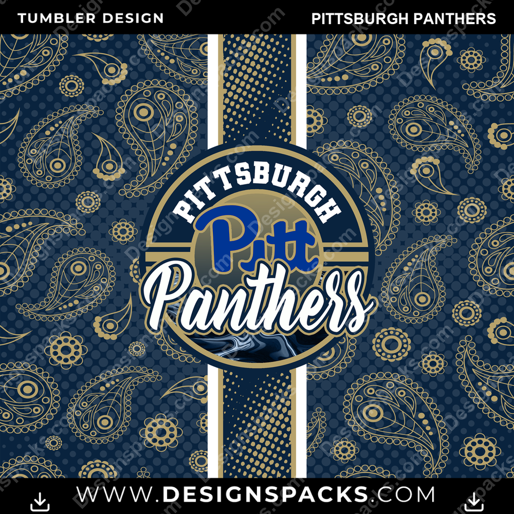 College Sport Handkerchief Pittsburgh Panthers NCAA College Sport Tumbler Digital Wrap Design Download