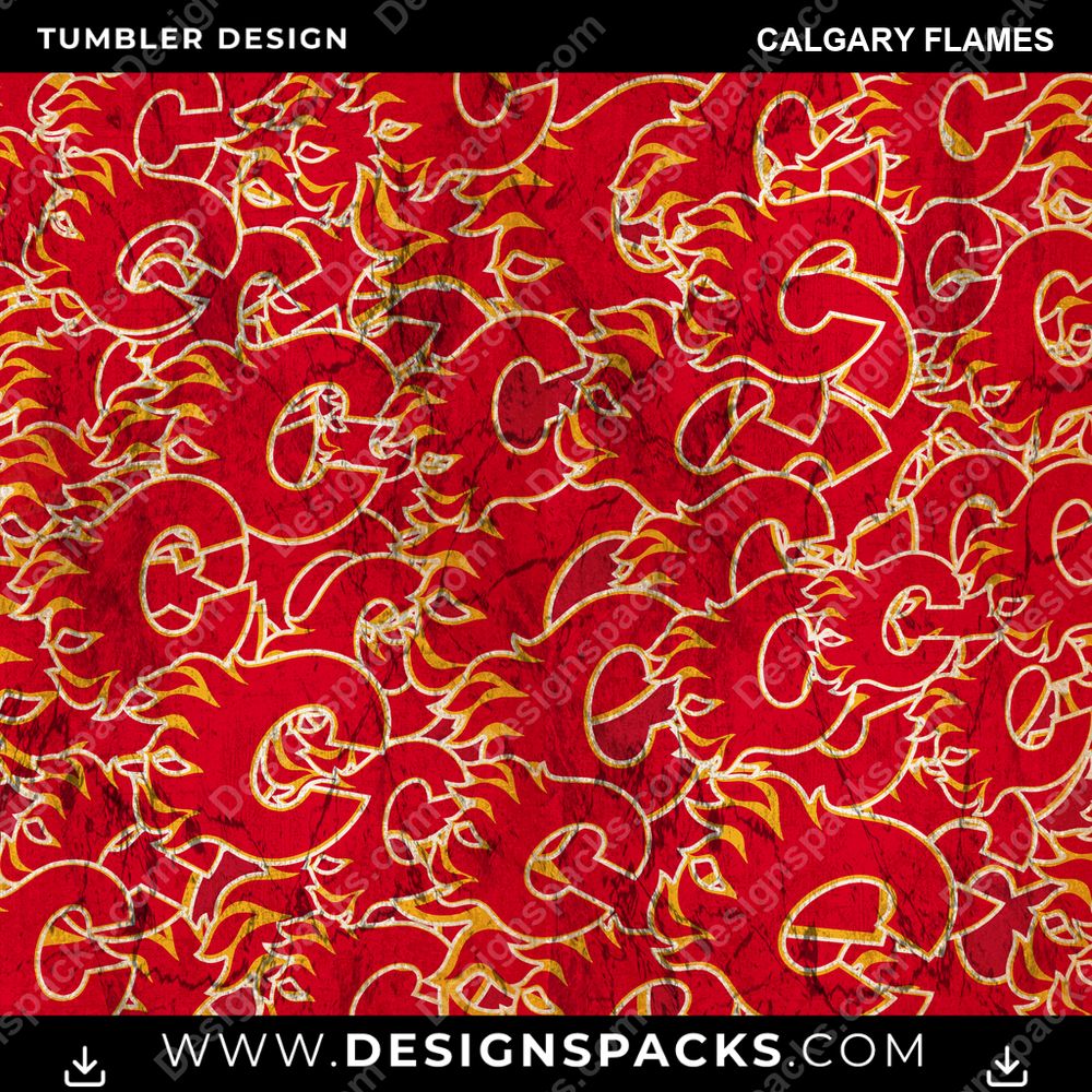 Hockey Logo BG Calgary Flames Tumbler Digital Wrap Design