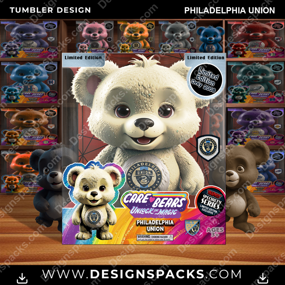 Soccer Care Bear Box Philadelphia Union Tumbler Digital Wrap Design