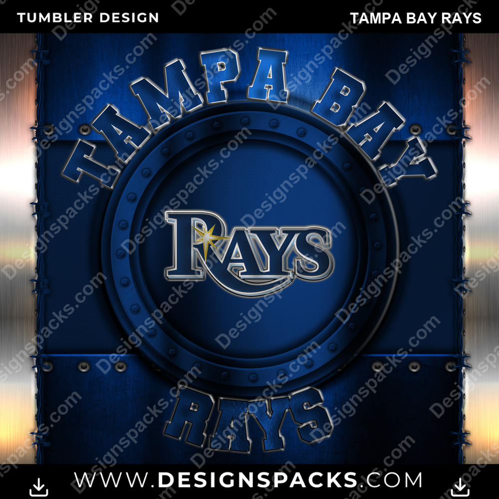 Baseball Metal Tampa Bay Rays Tumbler Digital Wrap Design