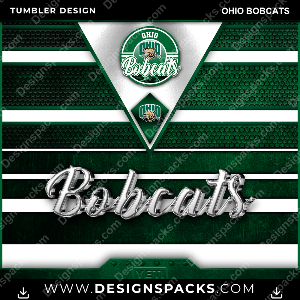 College Sport YETI Ohio Bobcats NCAA College Sport Tumbler Digital Wrap Design Download