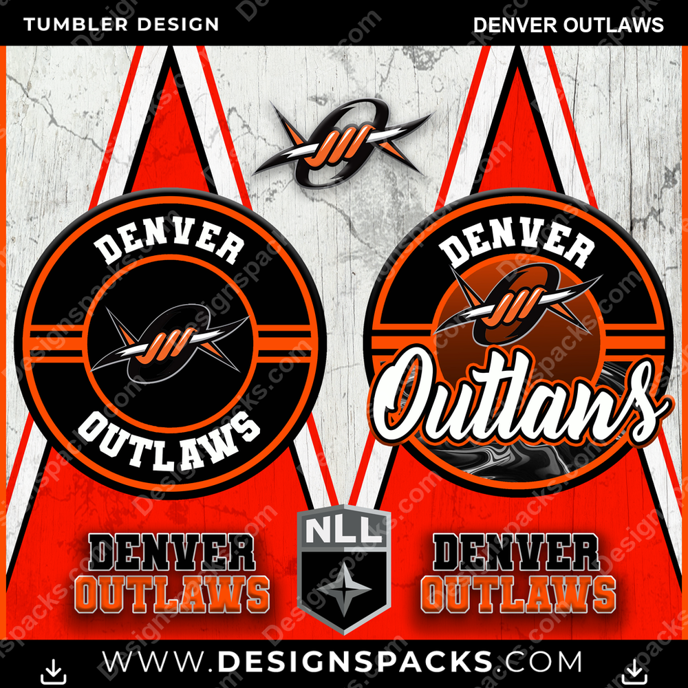 Lacrosse Sports Denver Outlaws PLL Lacrosse Tumbler Digital Wrap Design Download