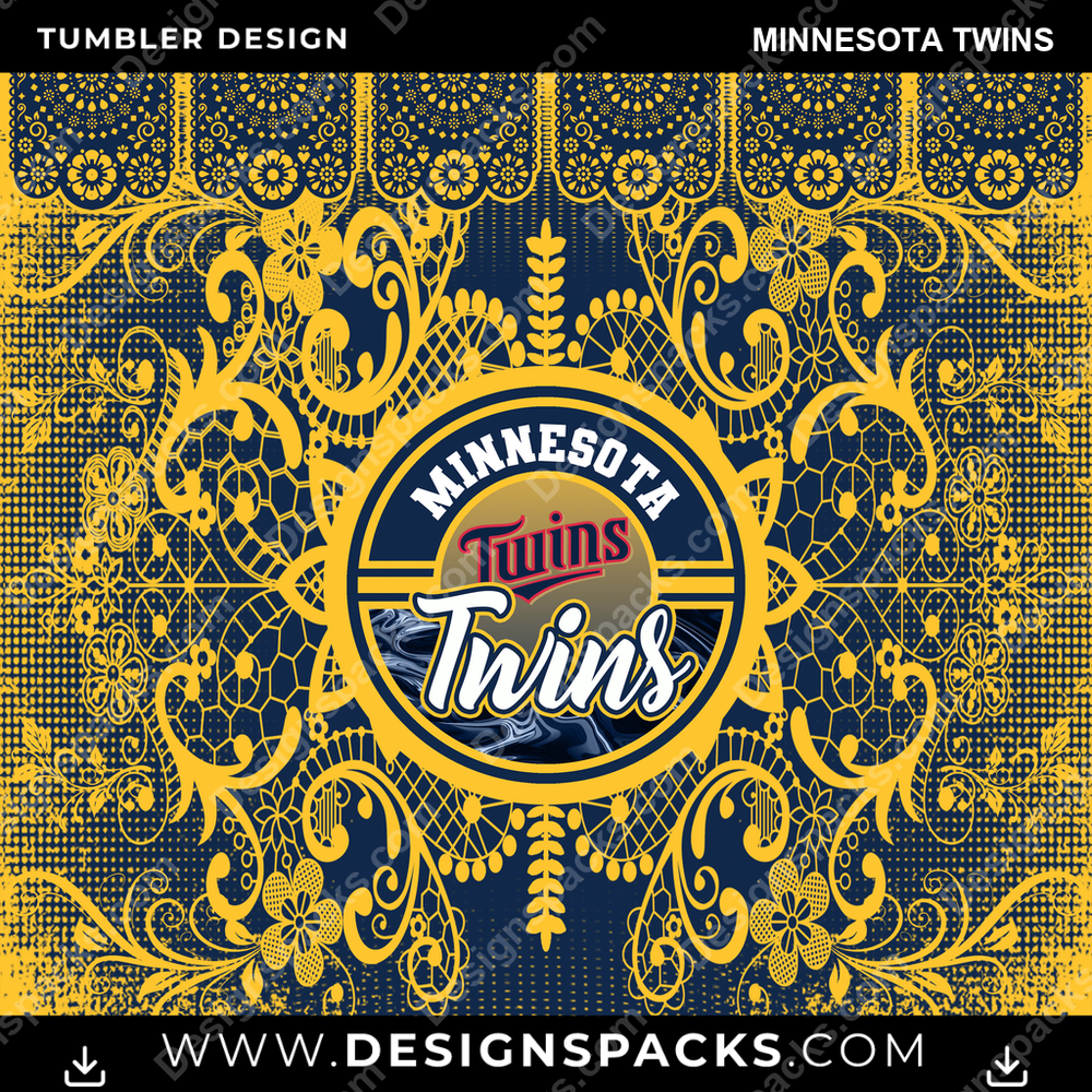 Baseball Lace & Logo Minnesota Twins Tumbler Digital Wrap Design