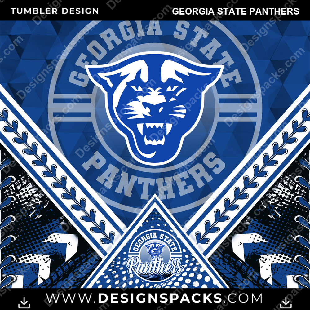 College Sport Diamond Georgia State Panthers NCAA College Sport Tumbler Digital Wrap Design Download