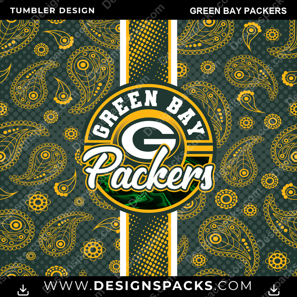 Football Handkerchief Green Bay Packers Tumbler Digital Wrap Design
