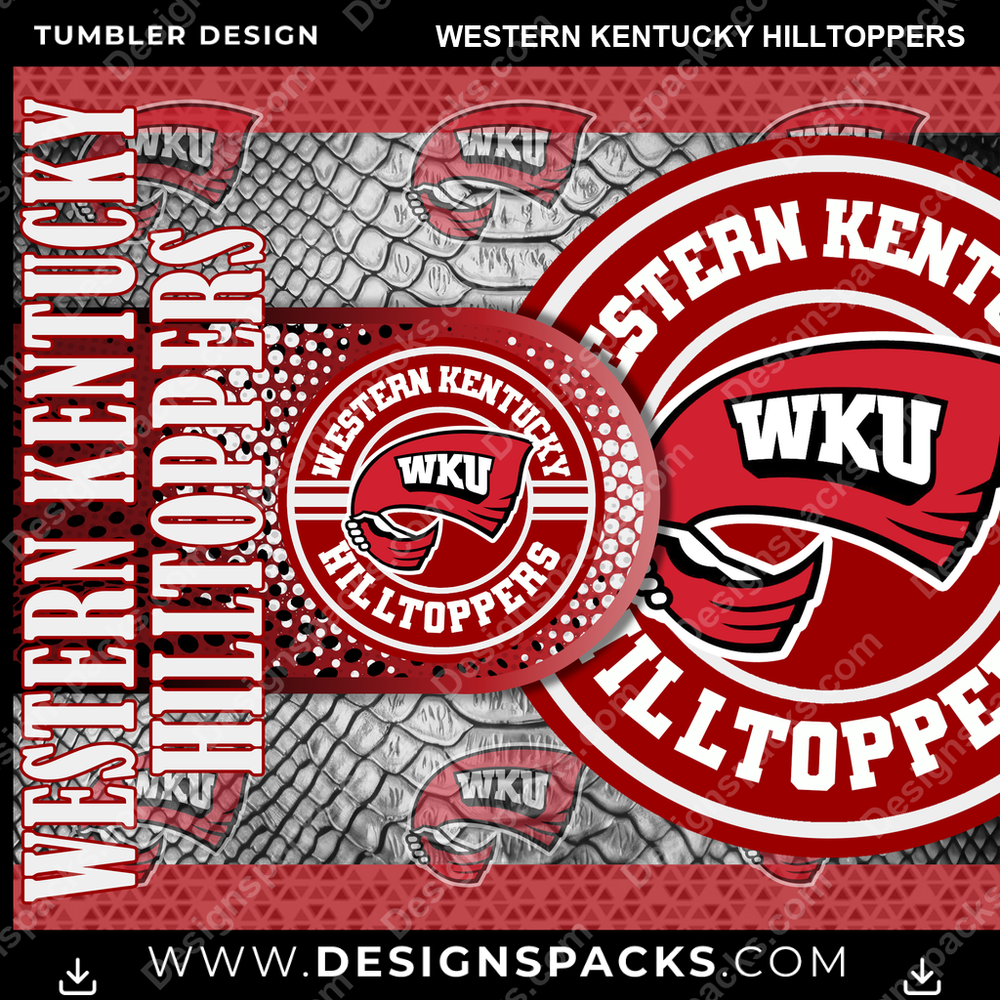 College Sport Hyper Western Kentucky Hilltoppers NCAA College Sport Tumbler Digital Wrap Design Download