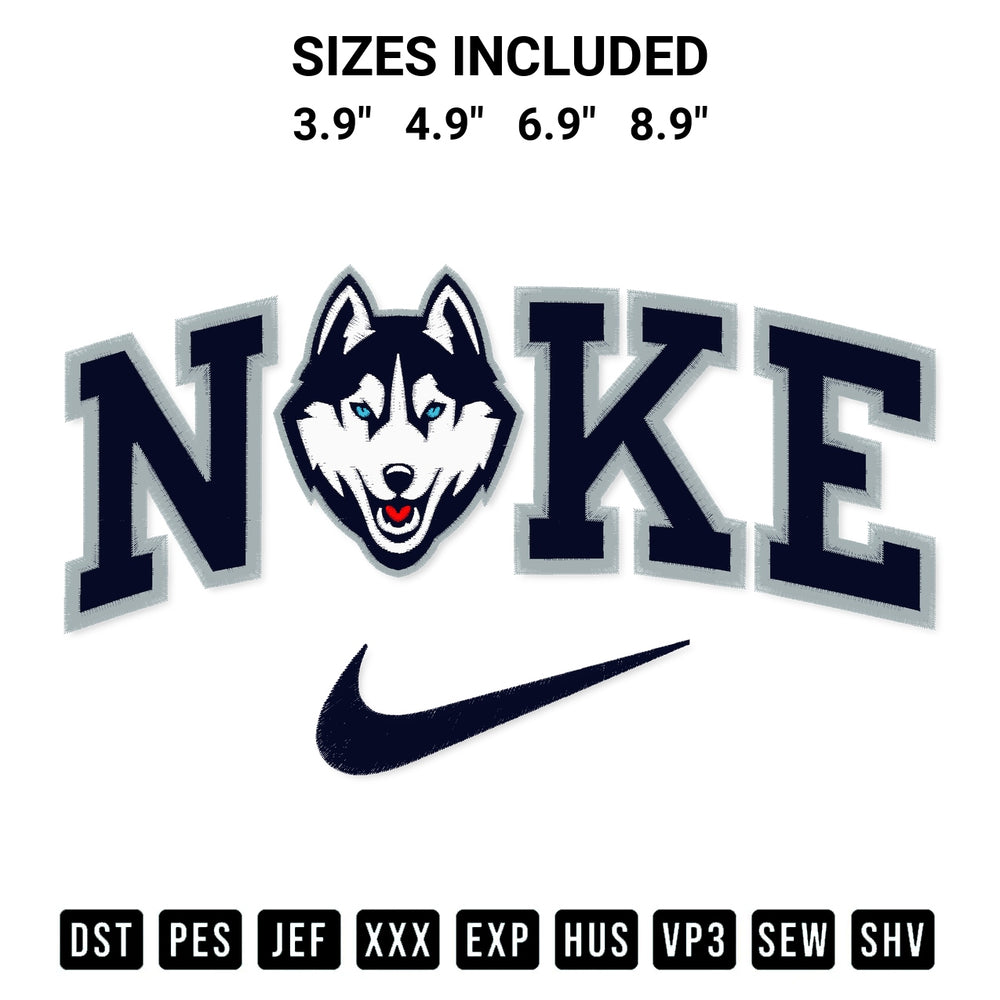 Looking for the perfect pattern? Download the Uconn Huskies X Nike Embroidery Design embroidery design today at Designspacks.com. Crisp, clean stitching guaranteed. Available sizes: 3.9", 4.9", 6.9", 8.9".
