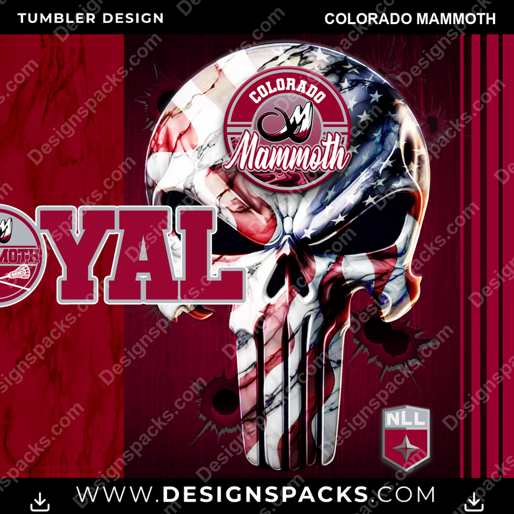 Lacrosse Loyal Colorado Mammoth Tumbler Digital Wrap Design