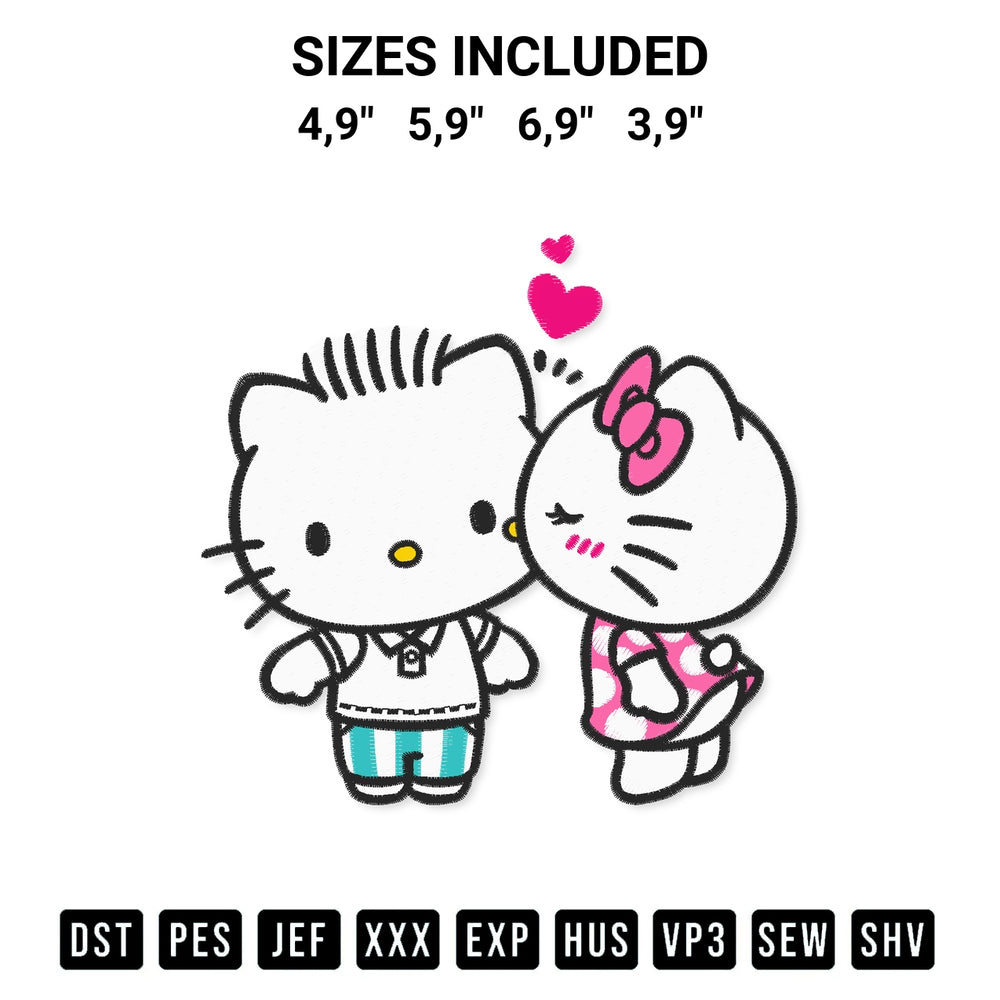 Shop the Happy Hello Kitty Valentine Logo Embroidery Design machine embroidery pattern at Designspacks.com. Beautifully digitized for flawless stitching on any fabric. Available sizes: 4,9", 5,9", 6,9", 3,9".