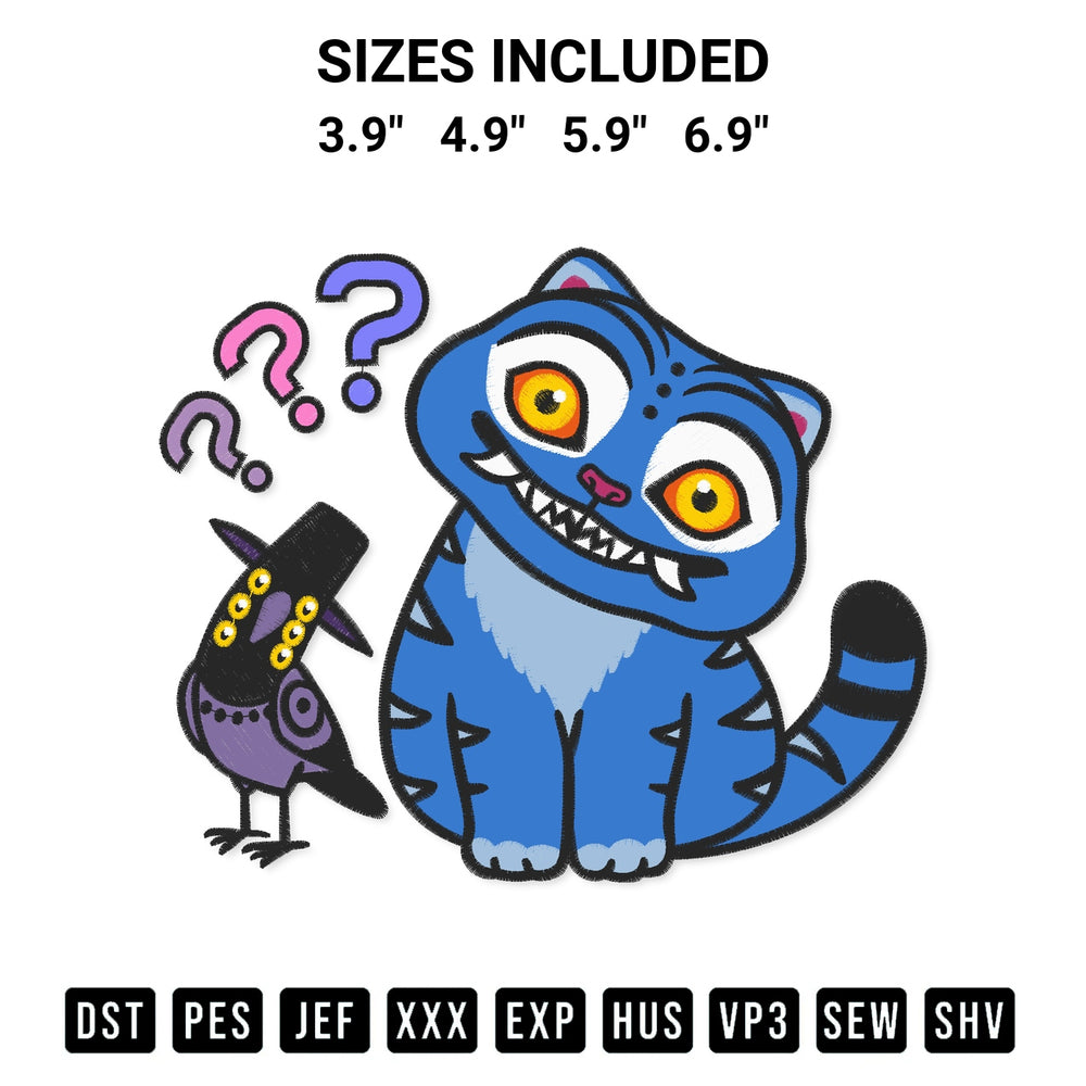 Elevate your next project with our Curious Derpy Tiger And Sussie Bird Embroidery Design embroidery file. Shop high-quality digital patterns instantly at Designspacks.com. Available sizes: 3.9", 4.9", 5.9", 6.9".