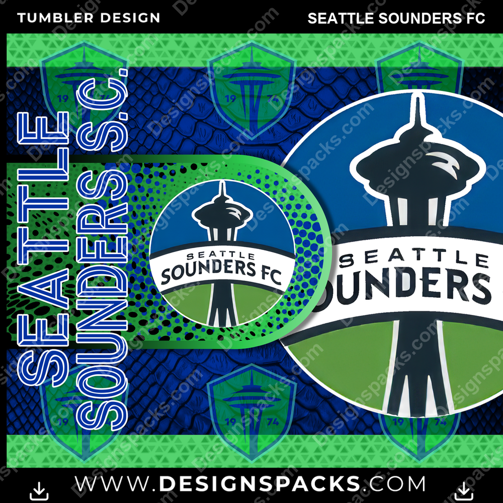 Soccer Hyper Seattle Sounders FC Tumbler Digital Wrap Design