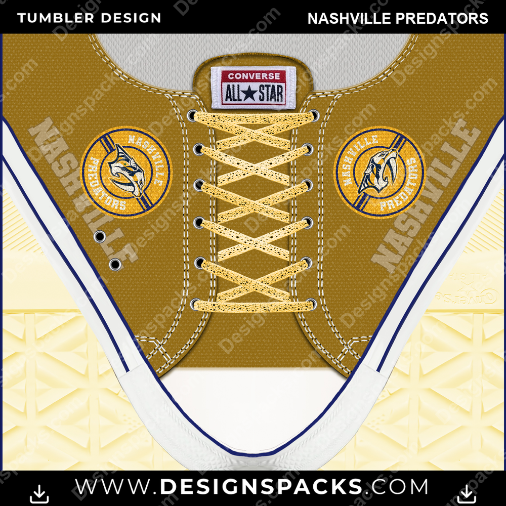 Ice Hockey Converse Nashville Predators Tumbler Digital Wrap Design
