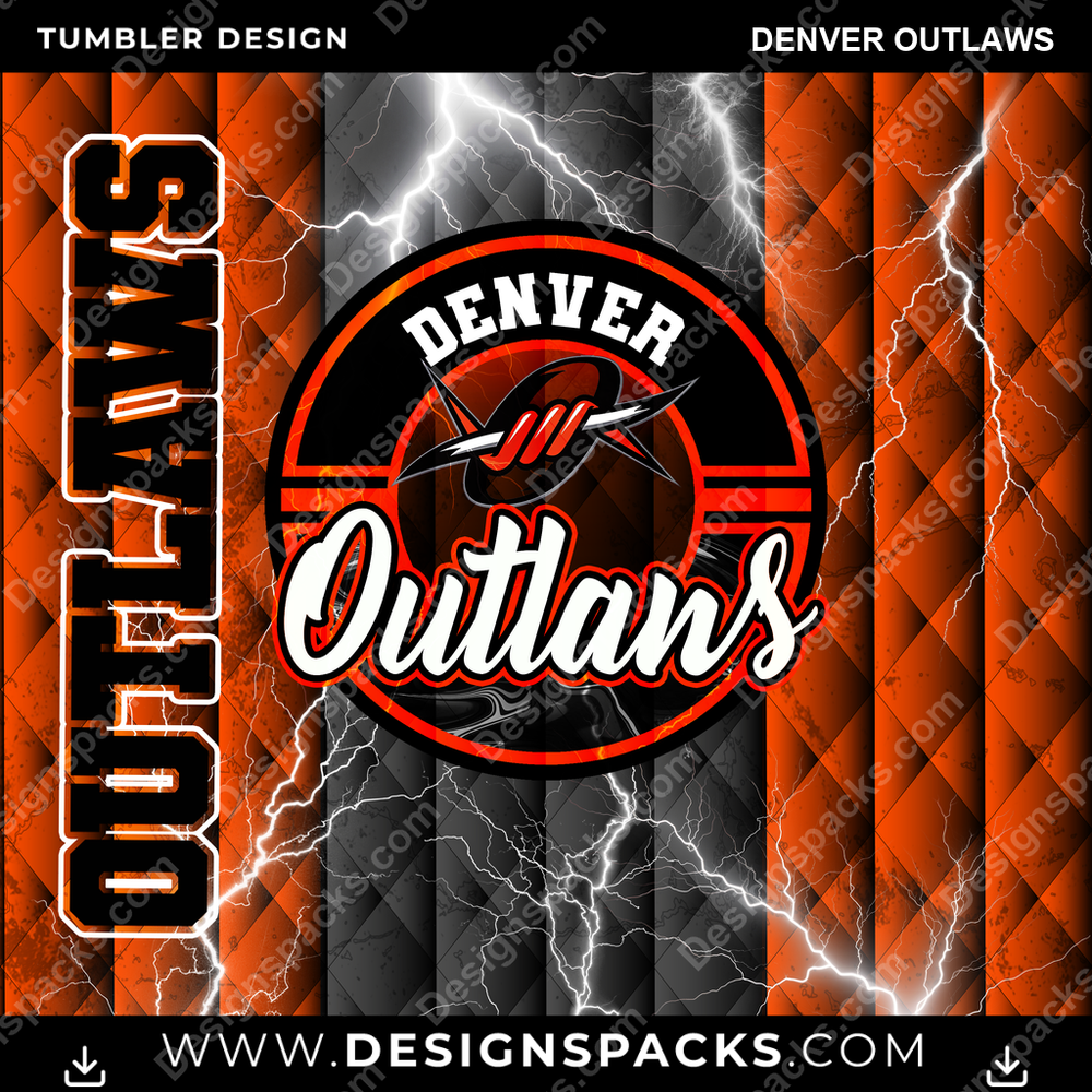 Lacrosse Diamond Denver Outlaws Tumbler Digital Wrap Design