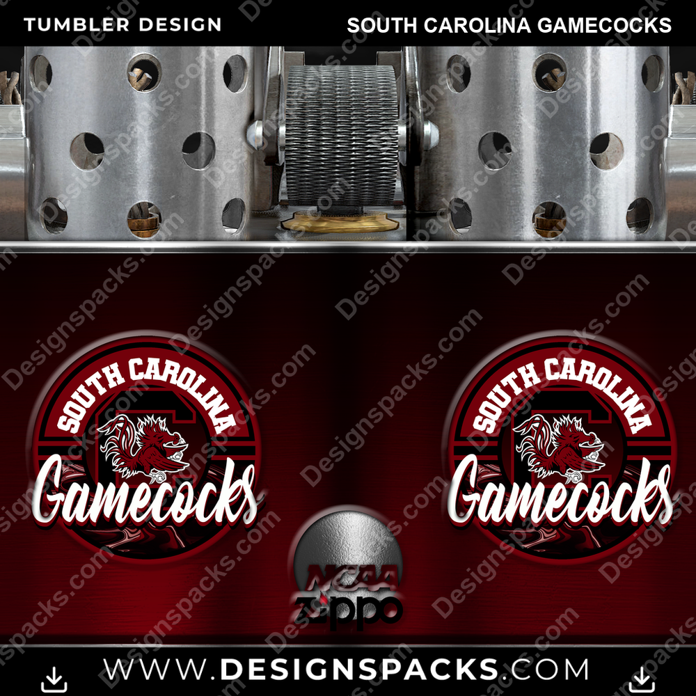 College Sport Zippo Lighter South Carolina Gamecocks Tumbler Digital Wrap Design