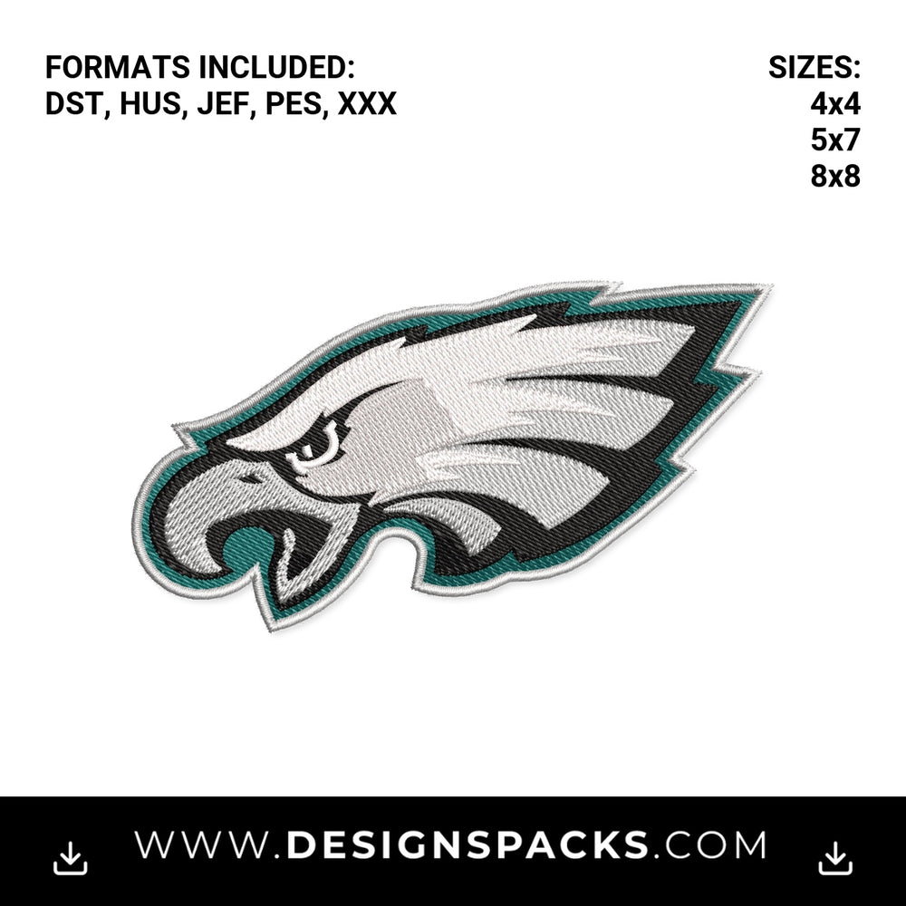 Philadelphia Eagles Team Logo Embroidery Design - Instant digital download pattern at Designspacks.com