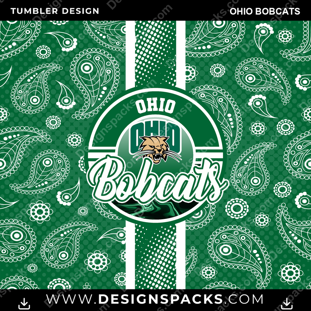 College Sport Handkerchief Ohio Bobcats NCAA College Sport Tumbler Digital Wrap Design Download