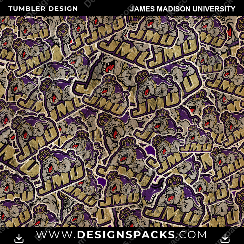 College Sport Logo BG James Madison University NCAA College Sport Tumbler Digital Wrap Design Download