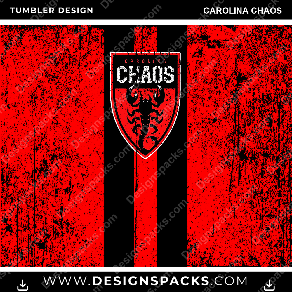Lacrosse Grunge Style Carolina Chaos Tumbler Digital Wrap Design