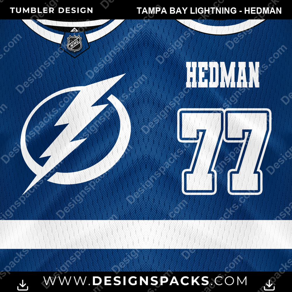Hockey Jersey Tampa Bay Lightning - Hedman NHL Hockey Tumbler Digital Wrap Design Download