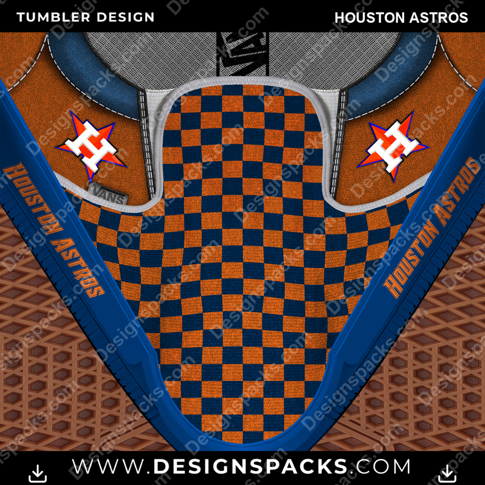 Baseball Vans Classic Houston Astros Tumbler Digital Wrap Design