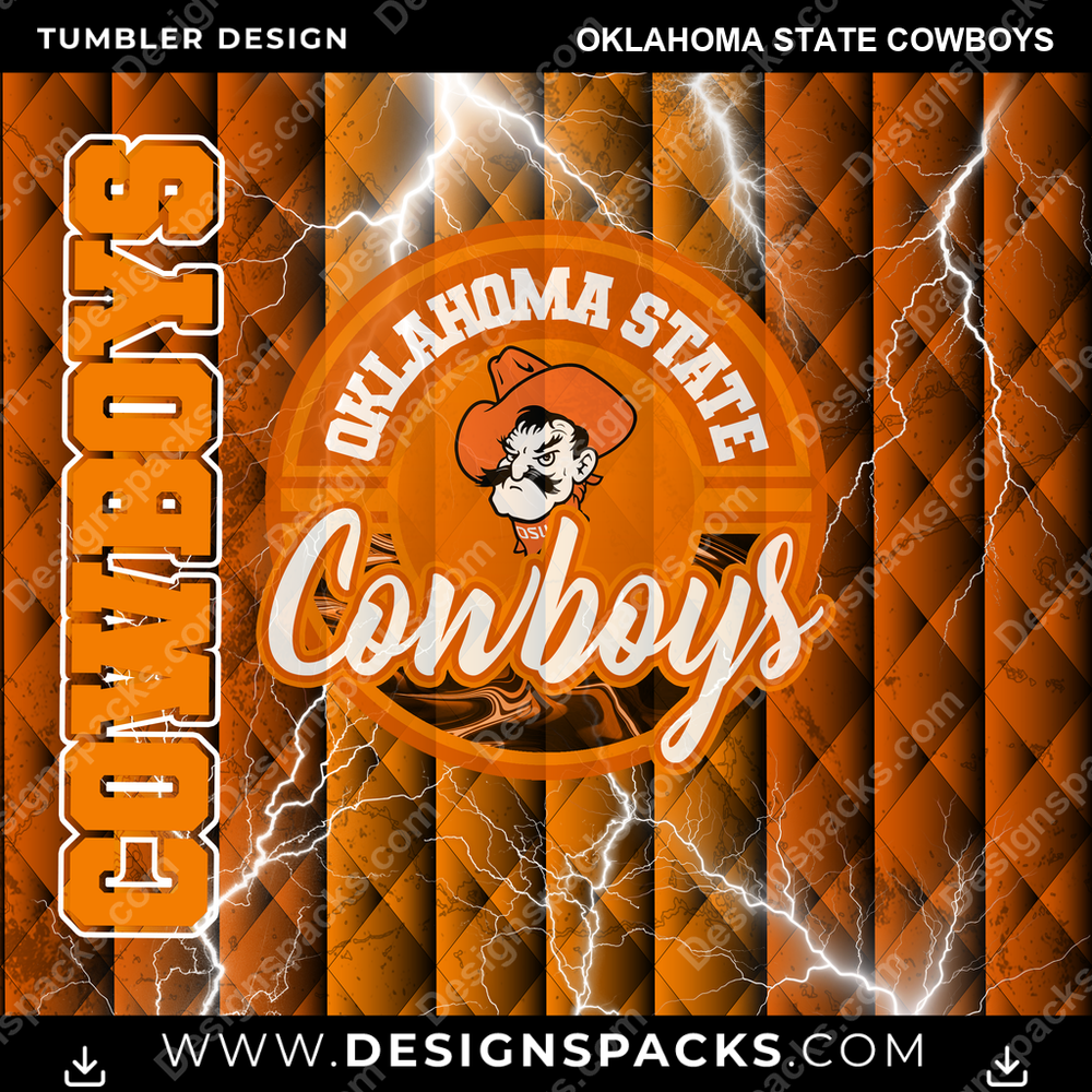 College Sport Diamond Oklahoma State Cowboys NCAA College Sport Tumbler Digital Wrap Design Download