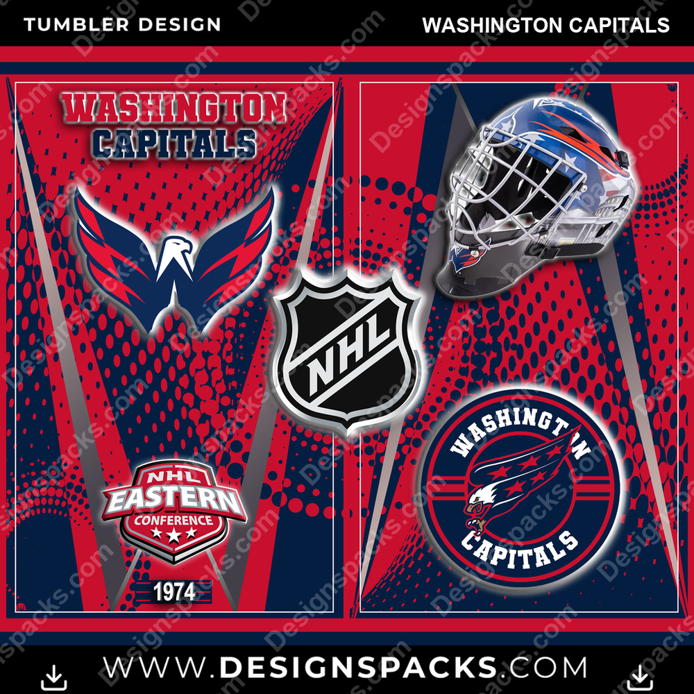 Ice Hockey Team Logo Washington Capitals Tumbler Digital Wrap Design