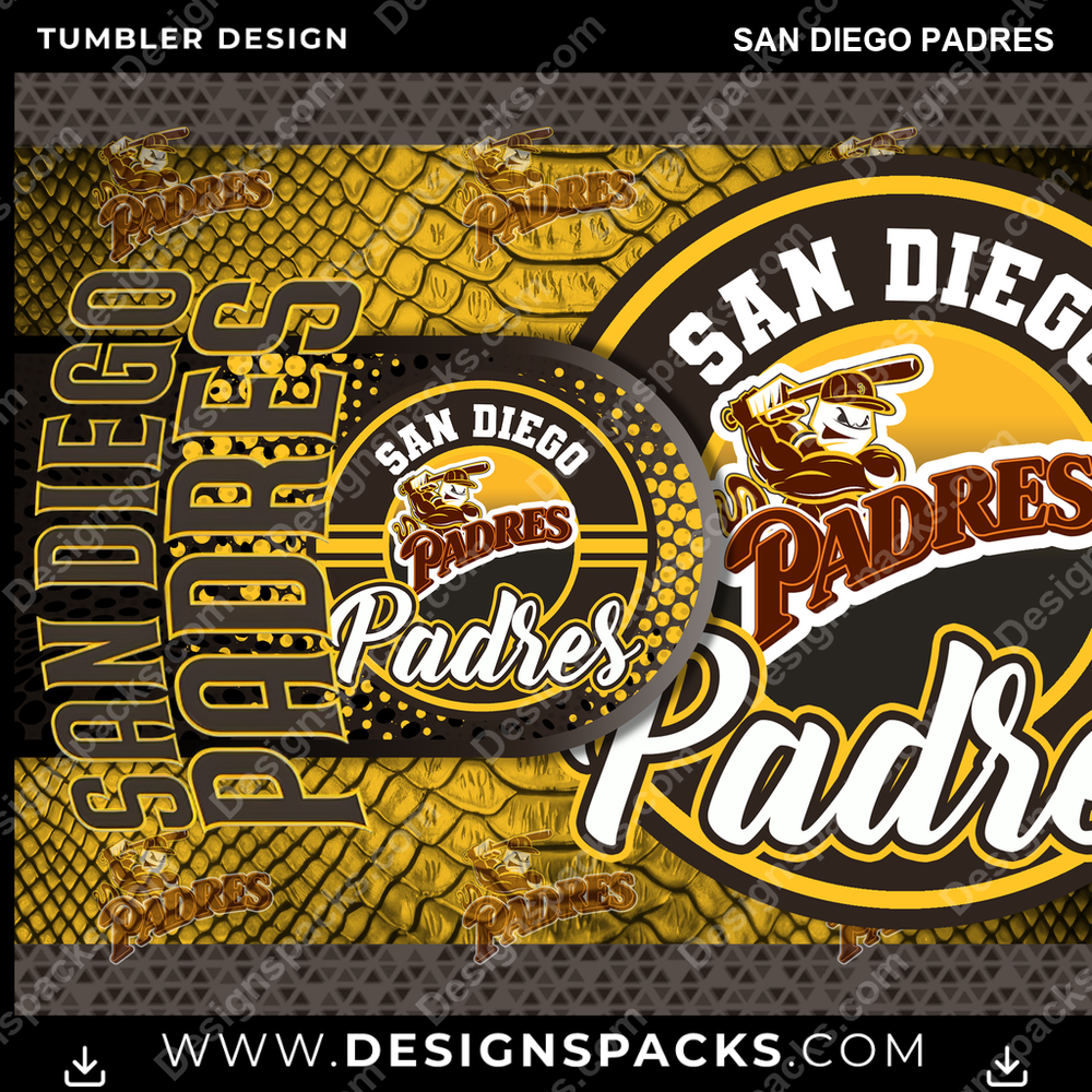 Baseball Hyper San Diego Padres Tumbler Digital Wrap Design
