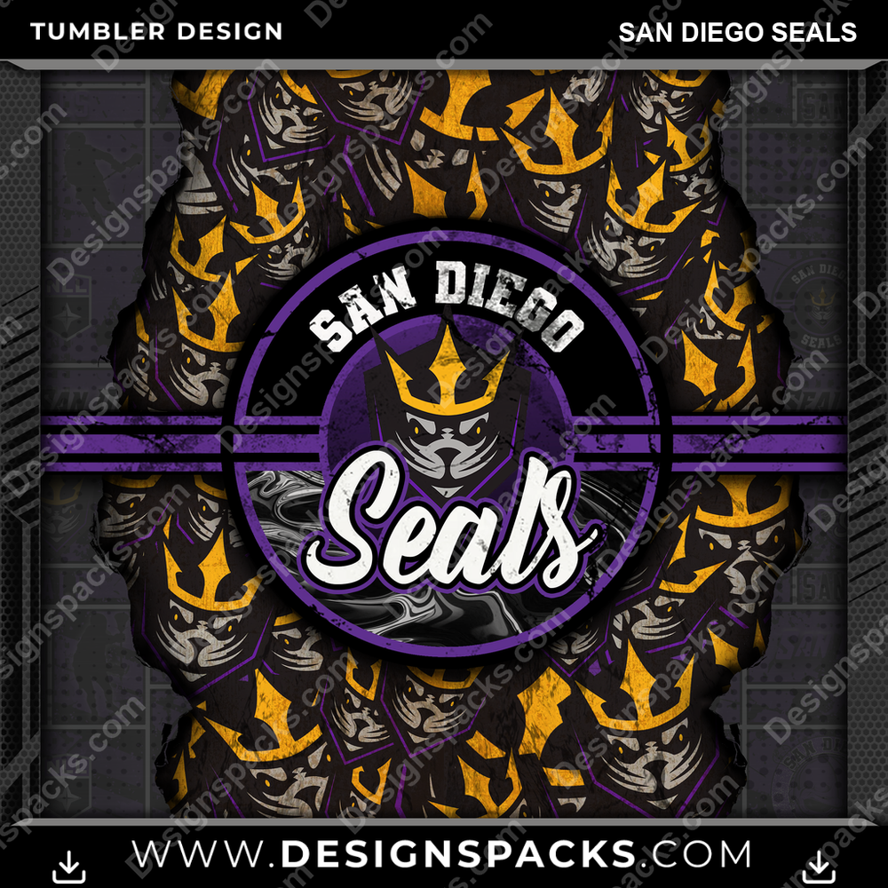 Lacrosse Ripped San Diego Seals Tumbler Digital Wrap Design