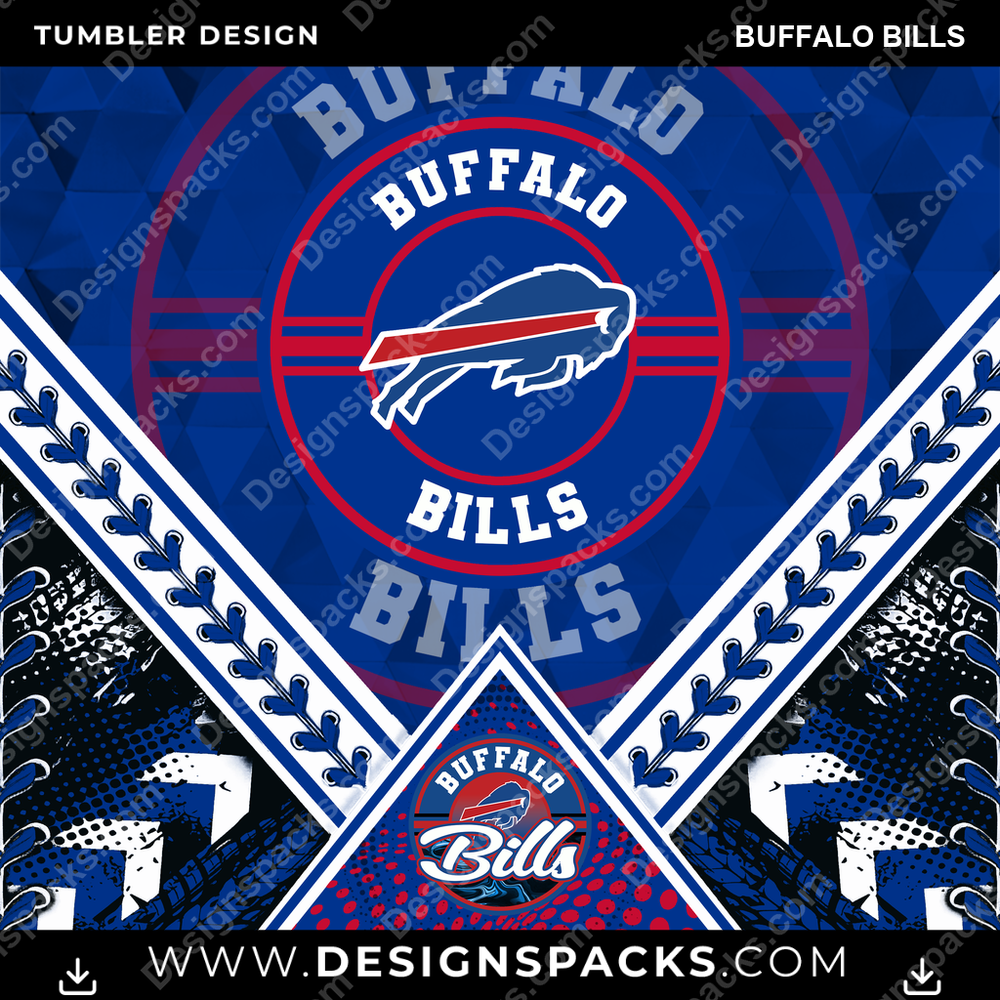 Football Diamond Buffalo Bills Tumbler Digital Wrap Design