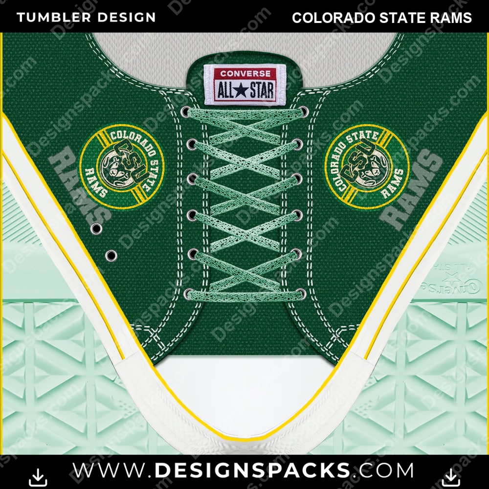 College Sport Converse Colorado State Rams Tumbler Digital Wrap Design