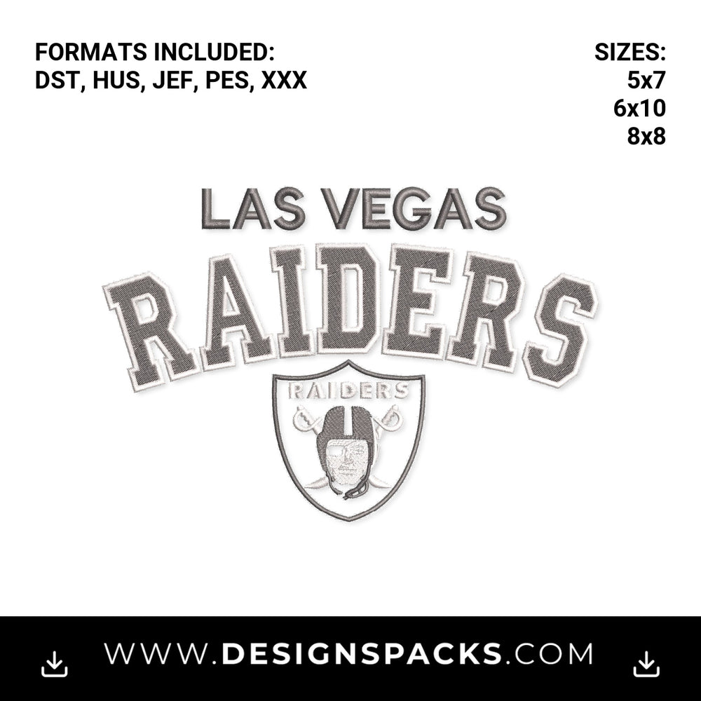 Las Vegas Raiders Football Logo Embroidery Design - Instant digital download pattern at Designspacks.com