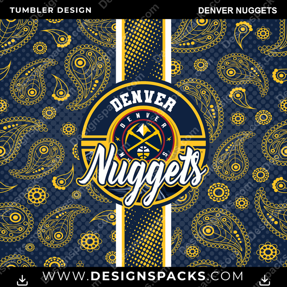 Basketball Handkerchief Denver Nuggets Tumbler Digital Wrap Design