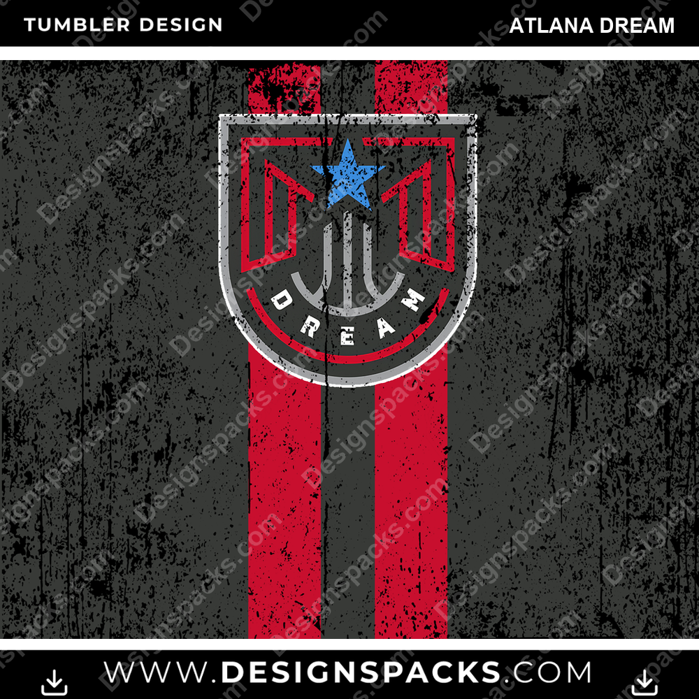 Basketball Grunge Style Atlana Dream Tumbler Digital Wrap Design