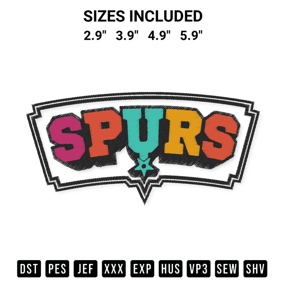 Discover the perfect addition to your crafting collection: Spurs Basketball Embroidery Design embroidery file. Instantly available at Designspacks.com. Available sizes: 2.9", 3.9", 4.9", 5.9".